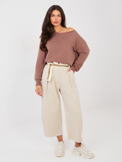 Jasnobeżowe damskie jeansy z nogawką 7/8 RUE PARIS