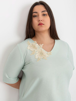 Hurtownia Miętowa elegancka bluzka plus size