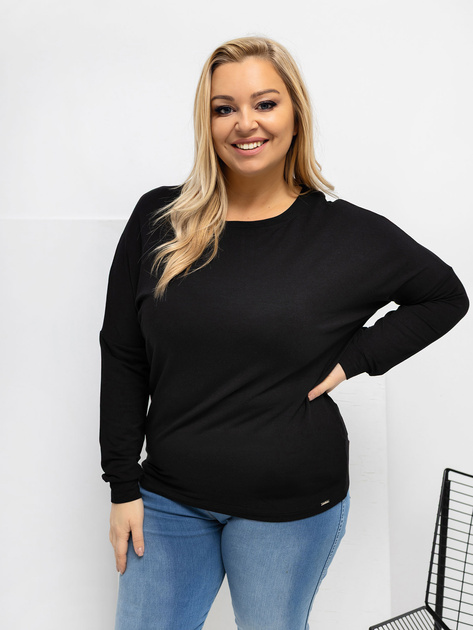 Czarna damska bluzka plus size z modalu