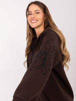 Czekoladowa ocieplana bluza z kapturem