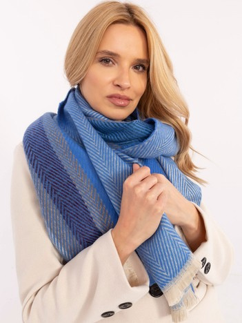 Wholesale Blue Women's Striped Scarf.