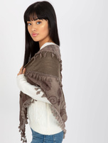 Hurt Brązowo-beżowa chusta z ozdobnym wykończeniem 