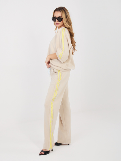 Beżowy dresowy komplet z rękawem 3/4 RUE PARIS