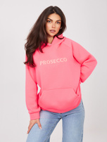 Fluo różowa bluza kangurka z ociepleniem RUE PARIS