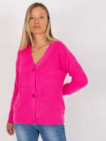 Hurt Fluo różowy sweter rozpinany z zapięciem na guziki RUE PARIS 
