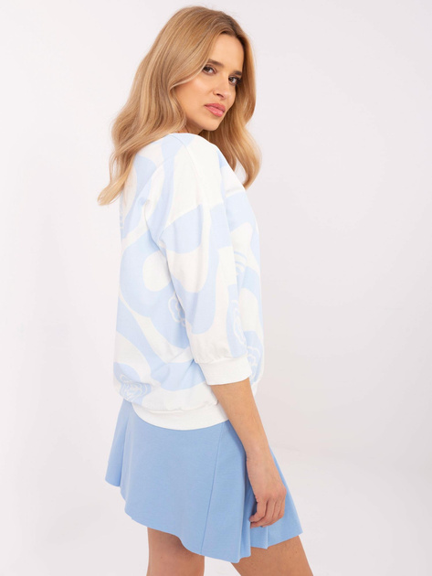 Hurt Ecru-jasnoniebieska wzorzysta bluzka z bawełny