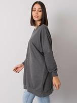 Ciemnoszara melanżowa tunika plus size bawełniana Raella