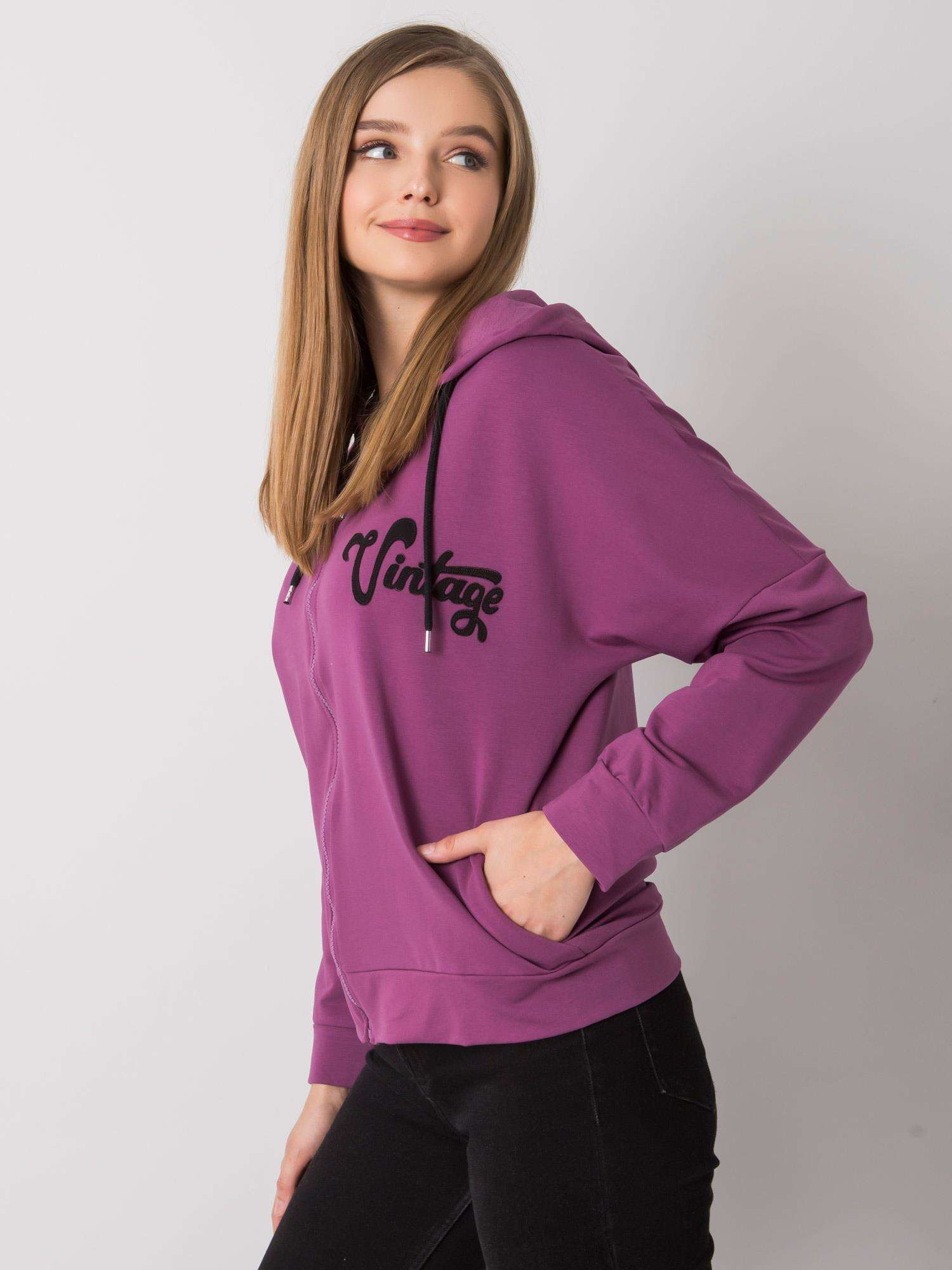 Fioletowa rozpinana bluza z kapturem Diane