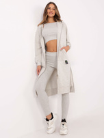 Hurtownia Szary melanżowy komplet z długą bluzą