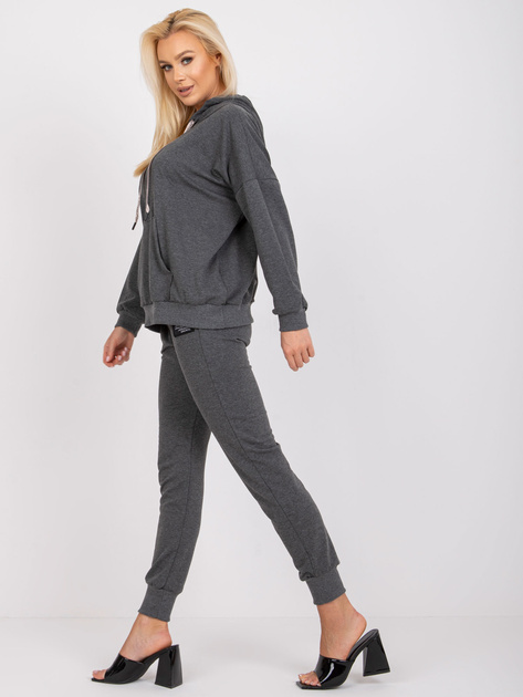 Ciemnoszary melanżowy komplet dresowy bawełniany Alejandra