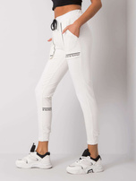 Ecru spodnie dresowe z bawełny Winsley