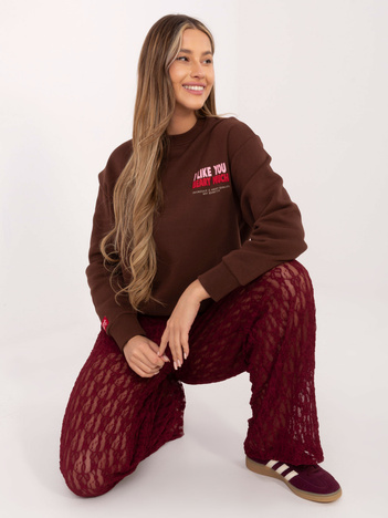 Czekoladowa bluza z nadrukiem teddy bear SUBLEVEL