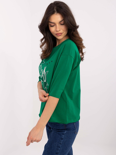 Hurtownia Zielona bawełniana bluzka z nadrukiem