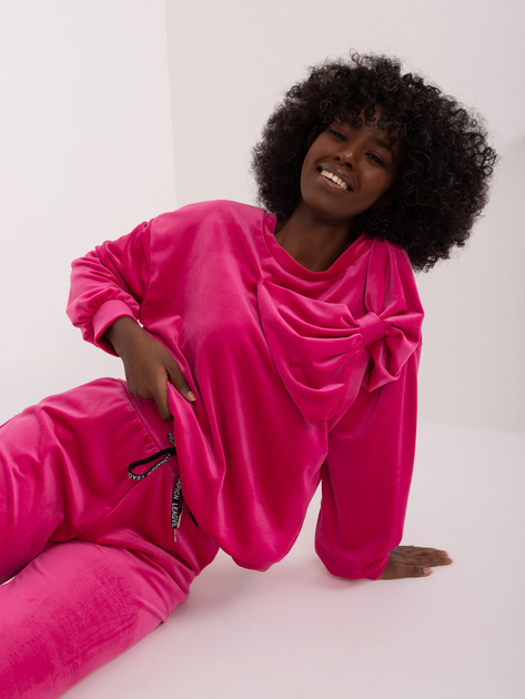 Hurt Fuksjowy dwuczęściowy komplet welurowy z bluzą