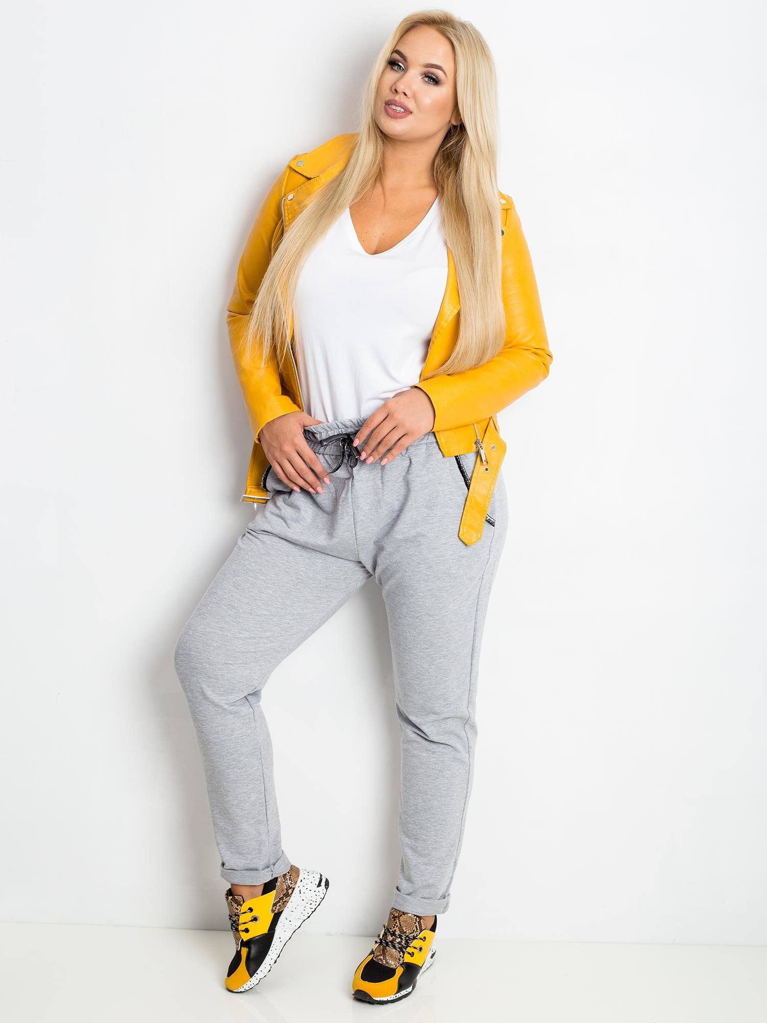 Szare spodnie plus size Savage