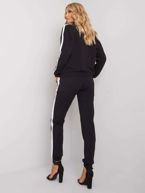 Czarny komplet damski z lampasami Aliana