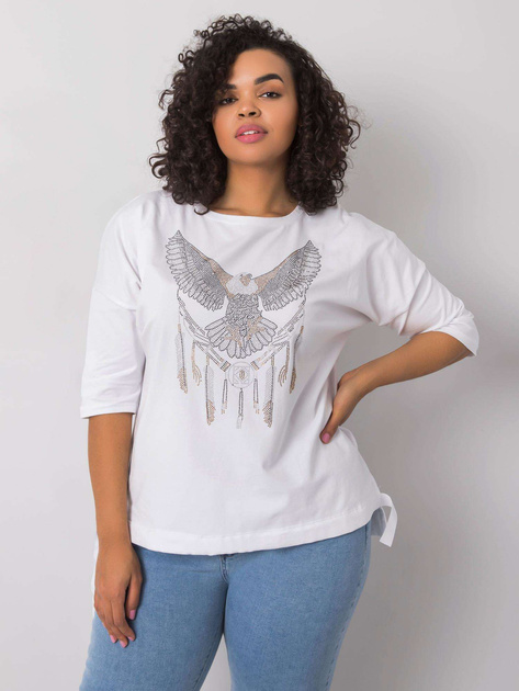 Biała bluzka z aplikacjami Cassia