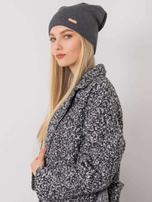 Ciemnoszara czapka typu beanie RUE PARIS