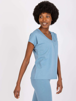 Brudnoniebieski t-shirt damski Arlette