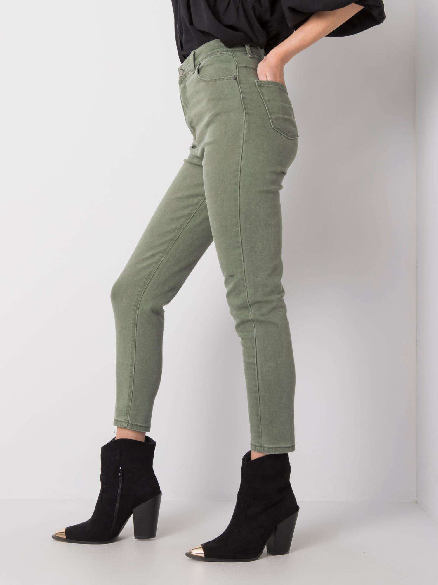 Khaki high waist jeans Idris RUE PARIS