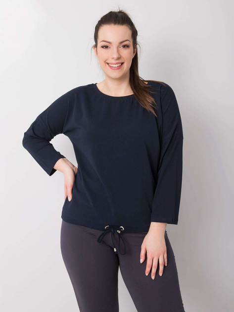 Granatowa bluzka bawełniana plus size Sandy