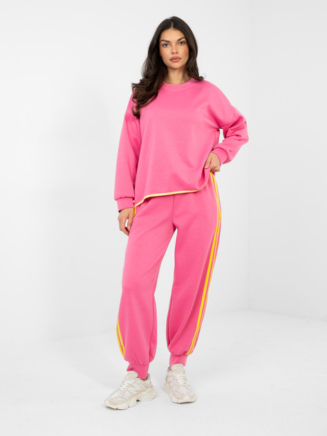 Ciemnoróżowy dresowy komplet z bluzą bez kaptura RUE PARIS