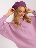 Hurtownia Fioletowy damski beret na zimę