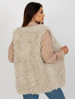 Hurt Beżowa kamizelka futrzana z podszewką Sybille