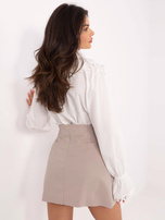 Hurt Ciemnobeżowa elegancka spódnica plisowana