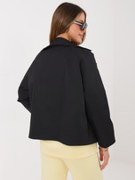 Czarny krótki płaszcz z dwurzędowym zapięciem RUE PARIS 