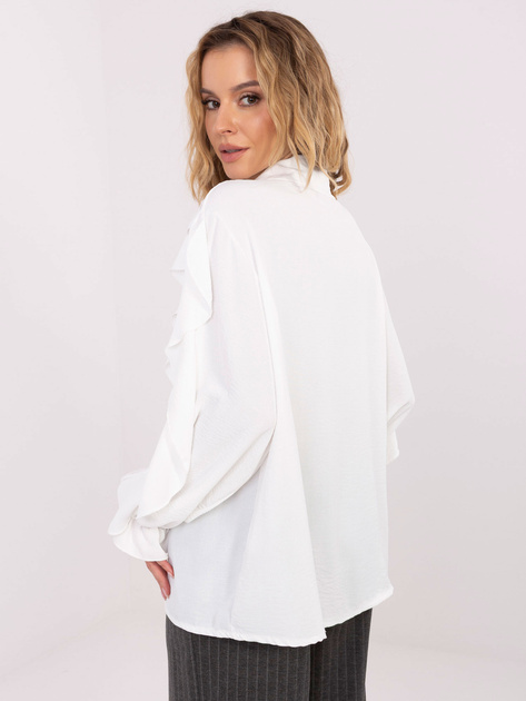 Biała rozpinana koszula z falbanami