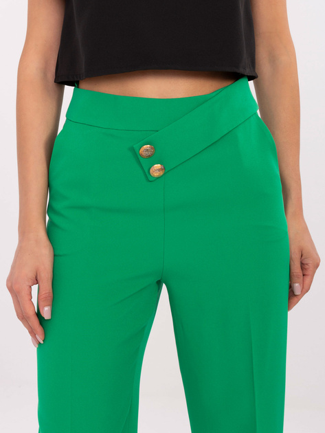 Zielone garniturowe spodnie z szeroką nogawką RUE PARIS