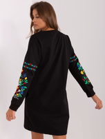 Hurt Czarna sukienka dresowa z kieszeniami RUE PARIS