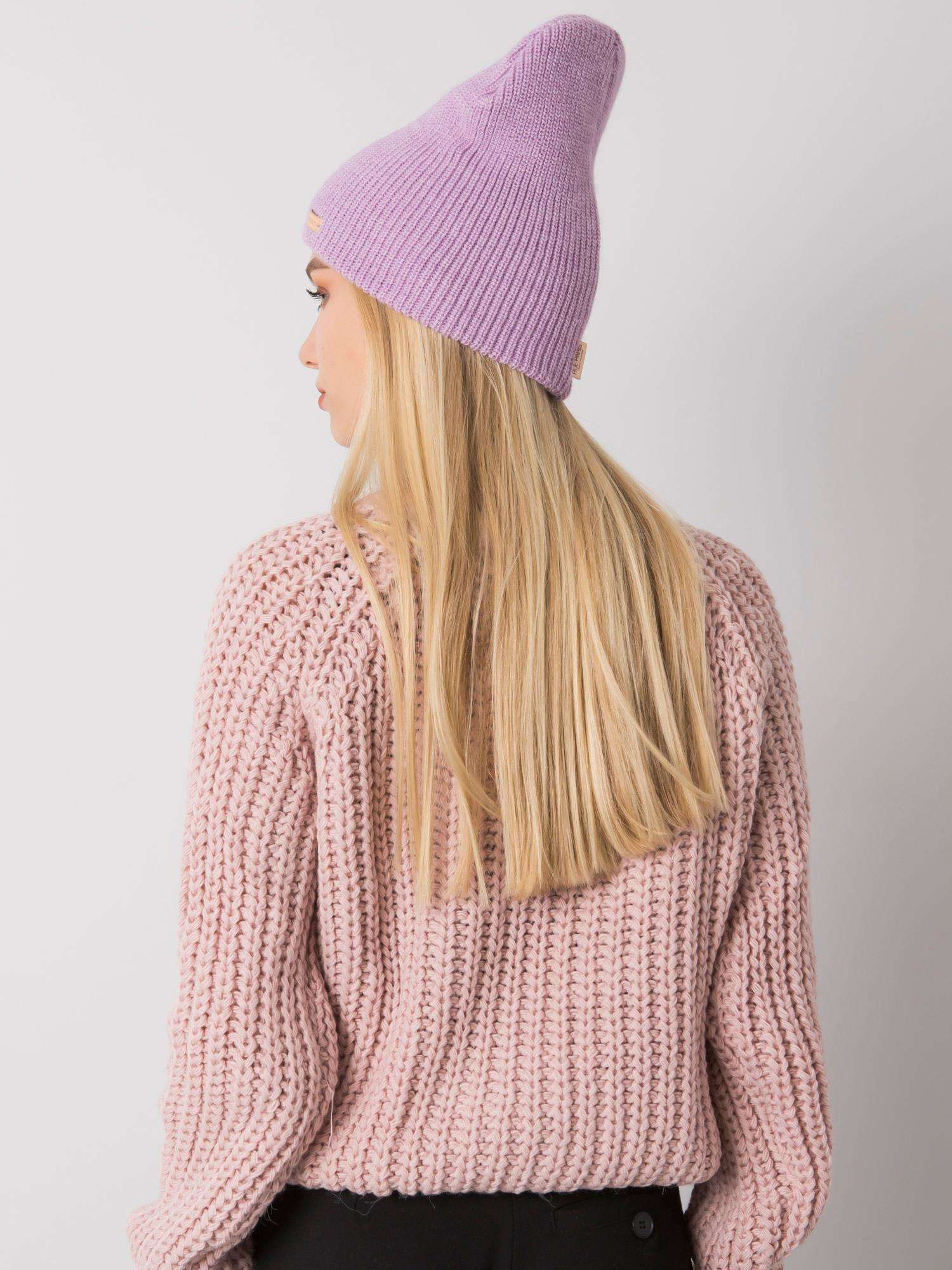 Jasnofioletowa dzianinowa czapka beanie RUE PARIS