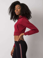 Bordowa krótka rozpinana bluza dresowa Ann RUE PARIS 