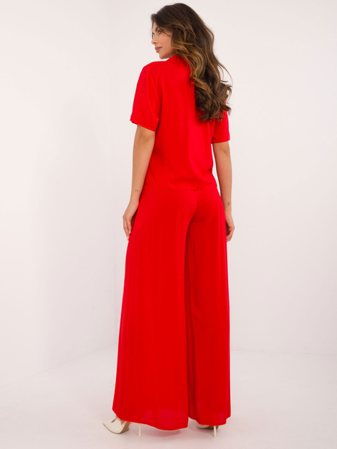 Hurt Czerwony damski komplet letni z krótkim rękawem