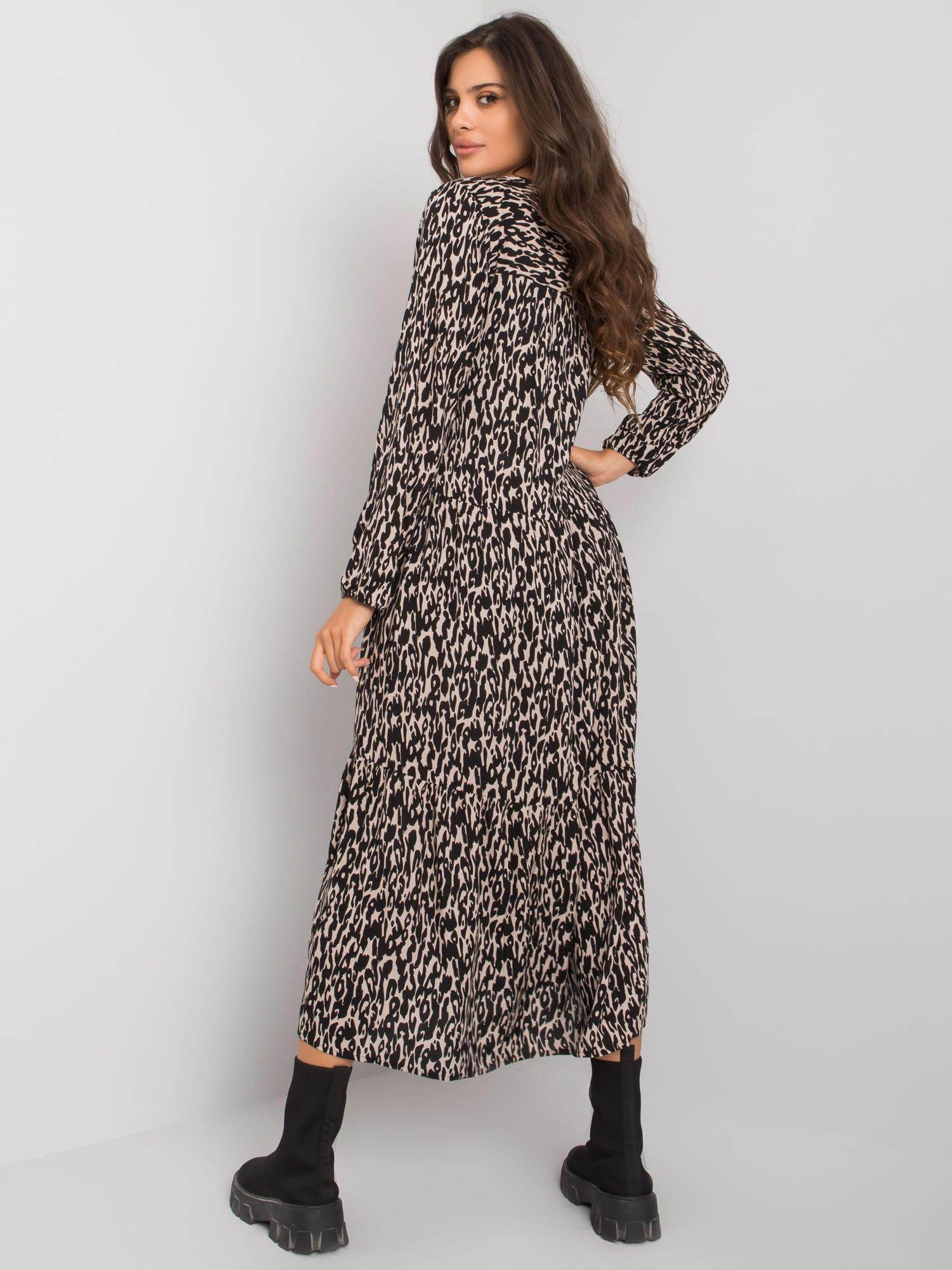 Schwarzes Kleid mit Rüsche Maddy.