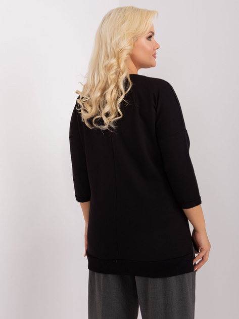 Hurt Czarna bluzka damska plus size z okrągłym dekoltem