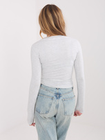 Jasnoszara bawełniana bluzka basic