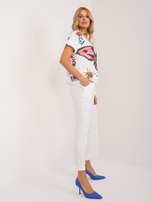 Hurt Ecru komplet welurowy z nadrukiem RUE PARIS