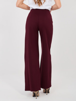 Śliwkowe garniturowe spodnie bez zapięcia RUE PARIS 