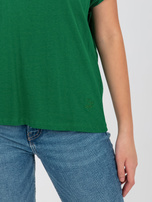 Hurt Ciemnozielony damski t-shirt jednokolorowy z bawełny MAYFLIES