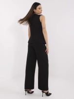 Czarny elegancki komplet damski z kamizelką