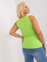 Hurt Jasnozielony damski top plus size z bawełny