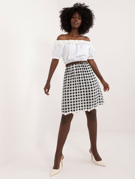 Hurt Ecru-czarna damska sukienka hiszpanka