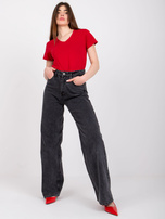 Bordowy t-shirt damski basic Salina MAYFLIES