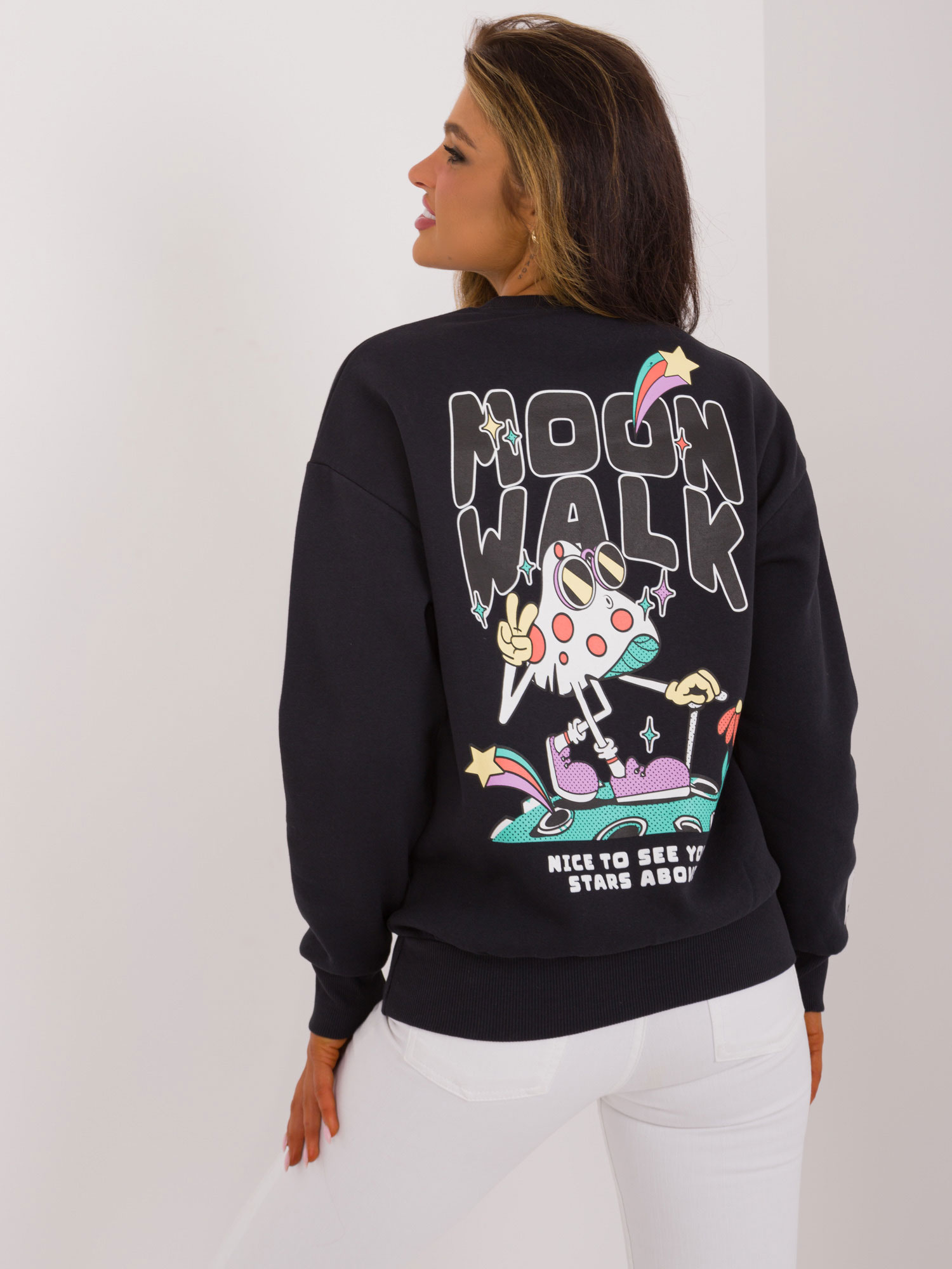 Hurt Ciemnogranatowa bluza z nadrukiem na plecach SUBLEVEL