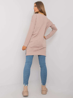 Ciemnobeżowa tunika z napisem Halifax RUE PARIS