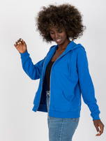Hurtownia Ciemnoniebiesk rozpinana bluza basic z kapturem