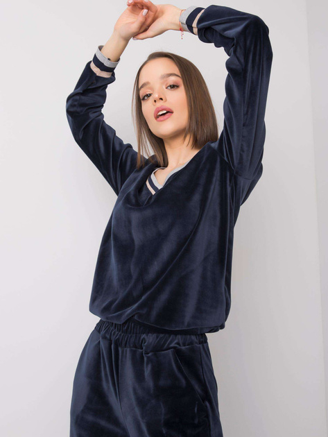 Granatowy komplet welurowy Esti RUE PARIS